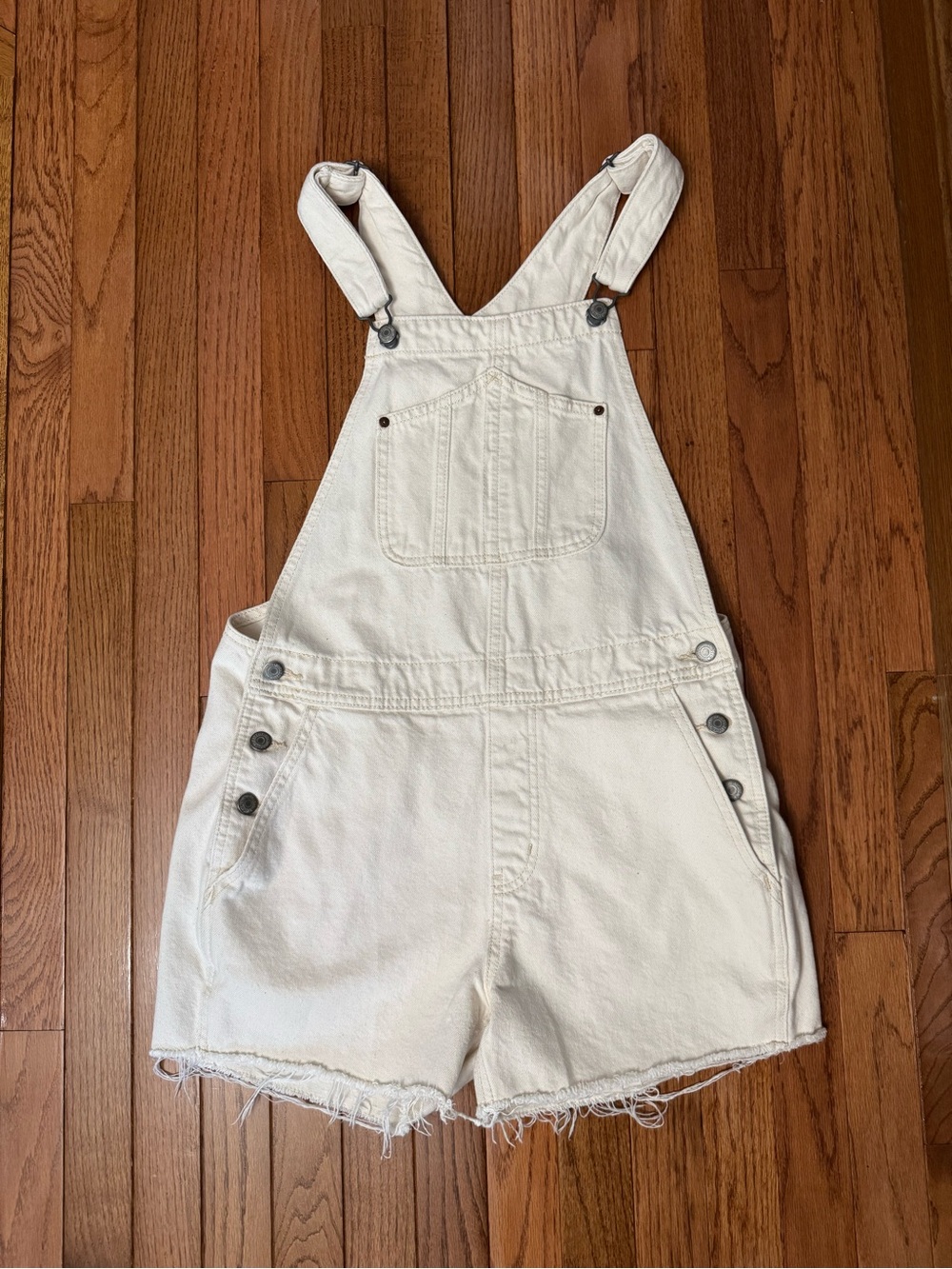Old Navy Cream Denim Short Overalls